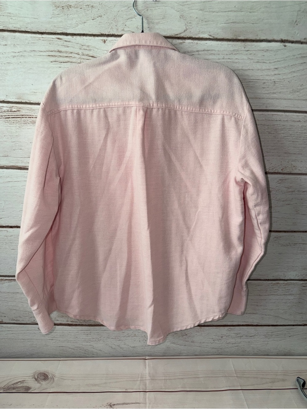 Old Navy The Boyfriend Shirt Pink Button Front Top Med/XL Oversized Cotton Blend - Picture 2 of 5
